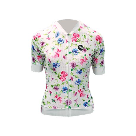 CAMISA CICLISMO EXPLORE PETUNIAS FEMININO BRANCO